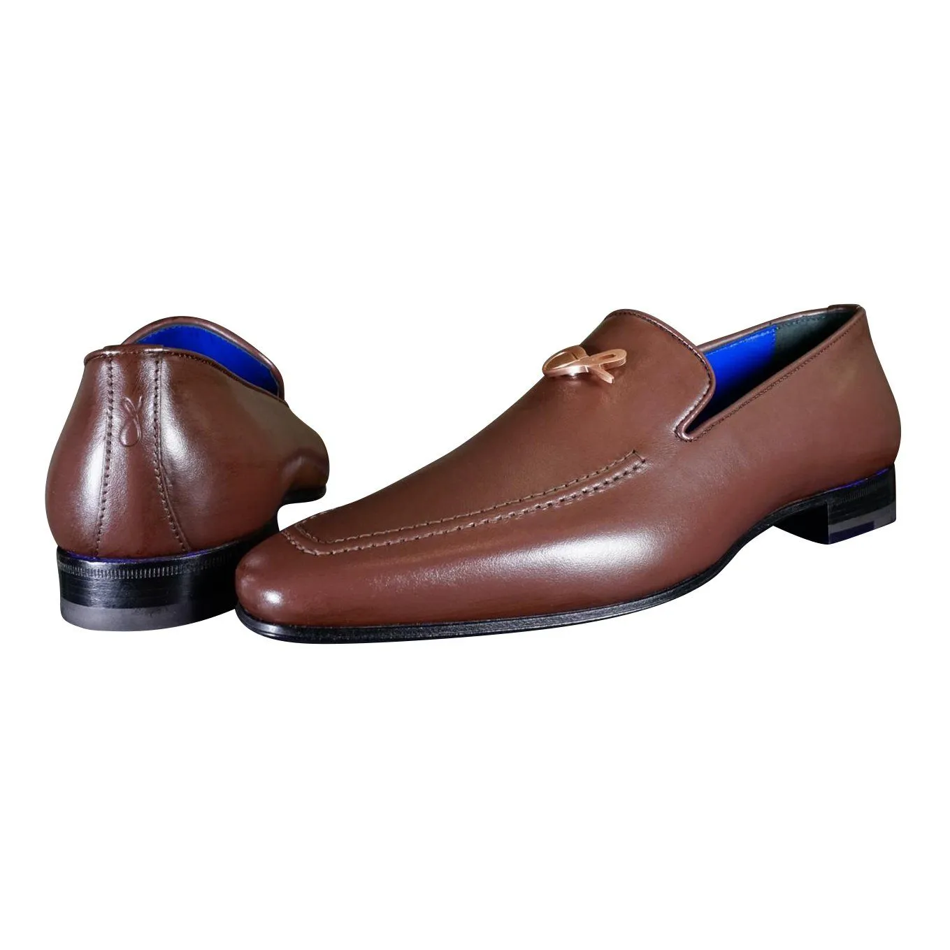 Cacao With Rose Gold Hardware Leather Loafers sold by Sebastian Cruz Couture product image thumbnail 5