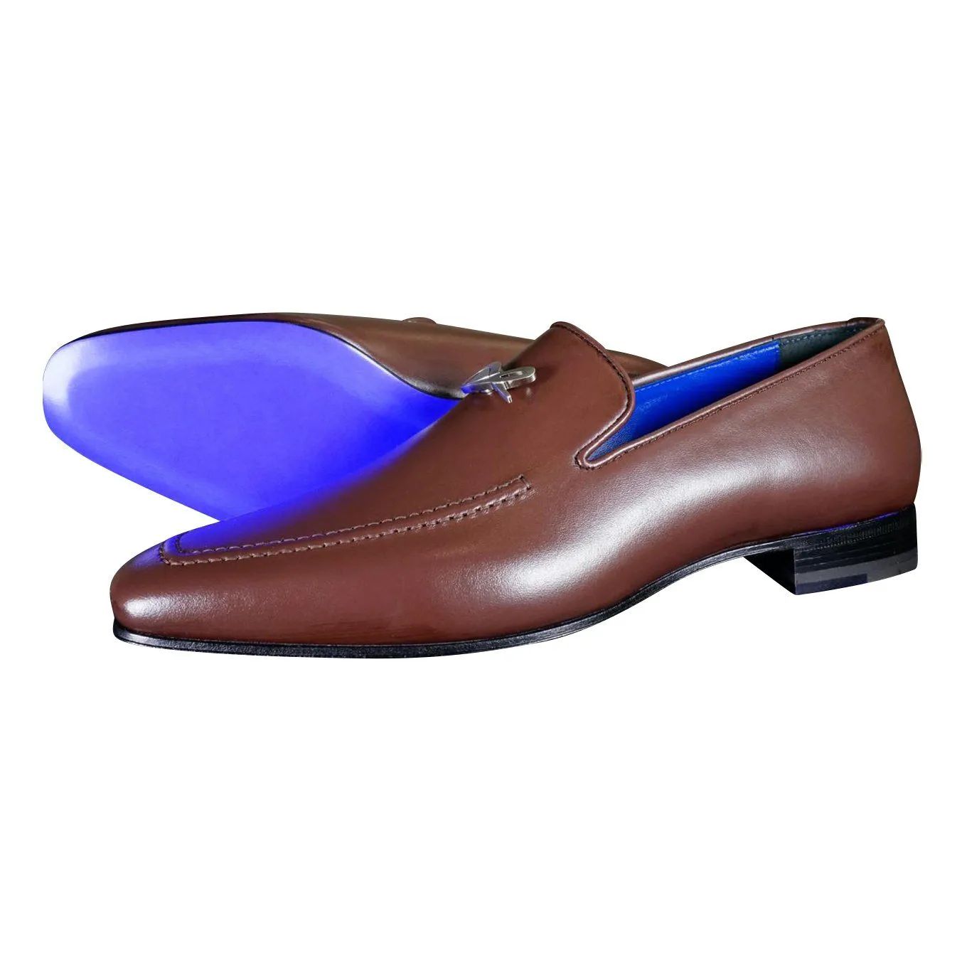 Cacao With Silver Hardware Leather Loafers sold by Sebastian Cruz Couture