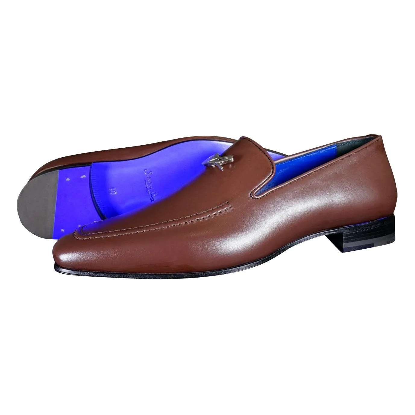 Cacao With Silver Hardware Leather Loafers sold by Sebastian Cruz Couture product image thumbnail 2