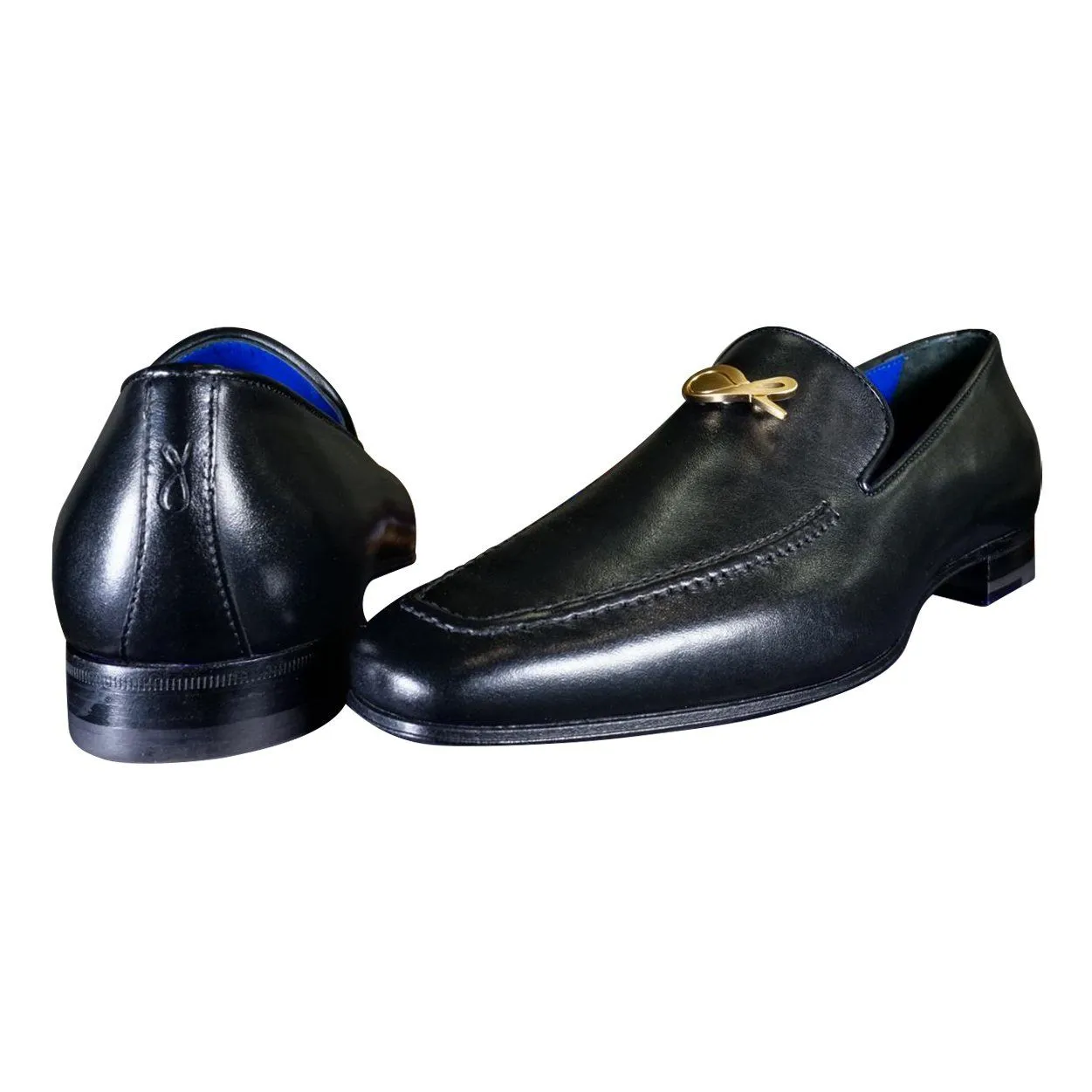 Nero Opal With Yellow Gold Hardware Leather Loafer sold by Sebastian Cruz Couture product image thumbnail 5