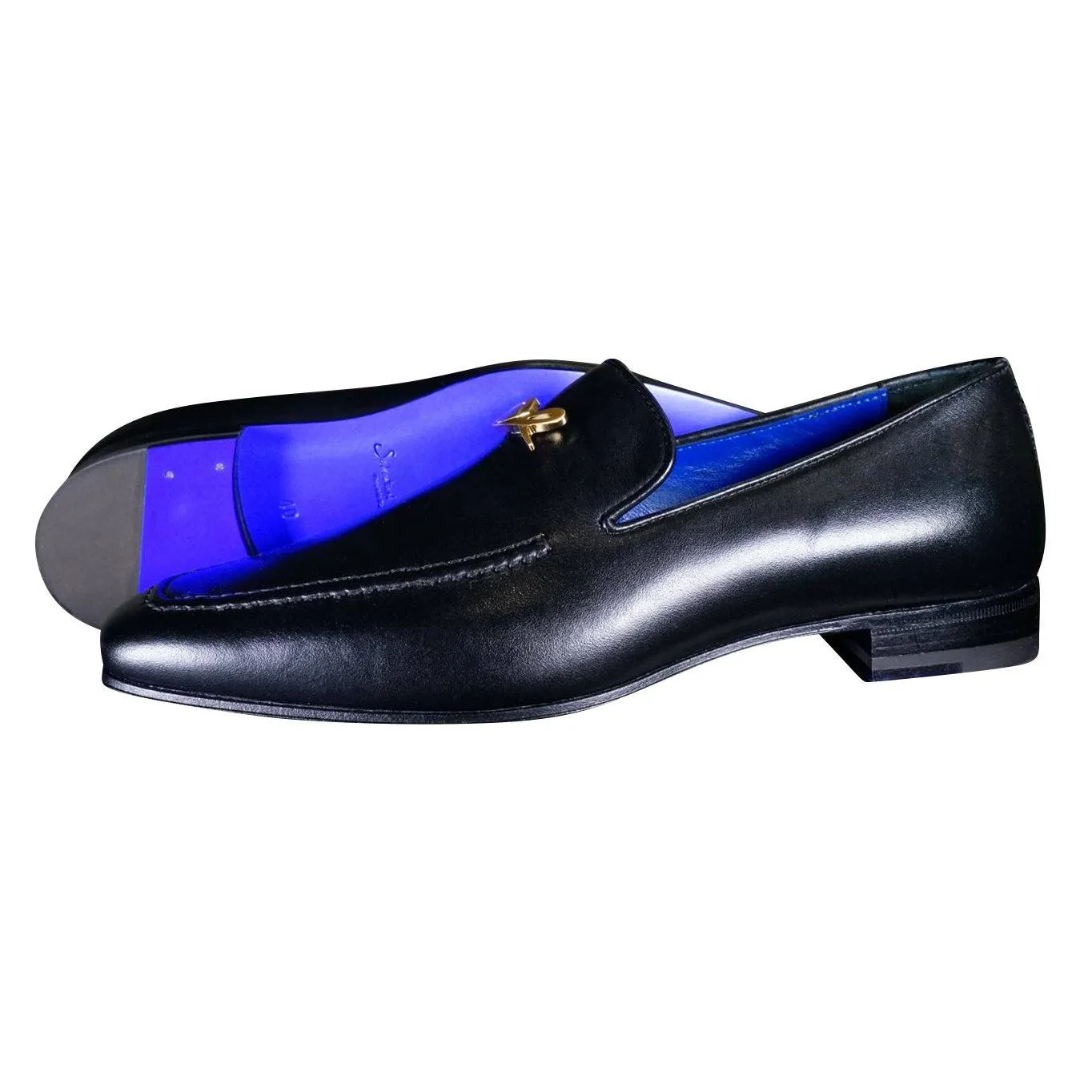 Nero Opal With Yellow Gold Hardware Leather Loafer sold by Sebastian Cruz Couture product image thumbnail 2