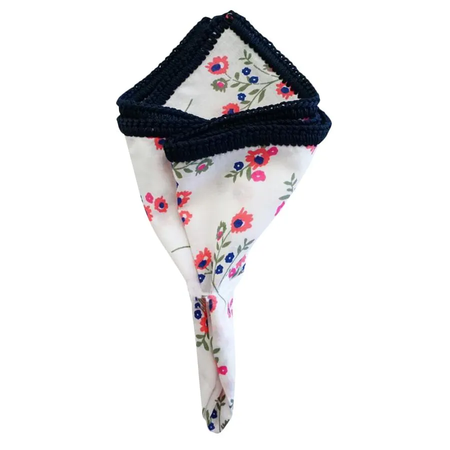 Strawberry Hamptons with Navy Blue Signature Border sold by Sebastian Cruz Couture