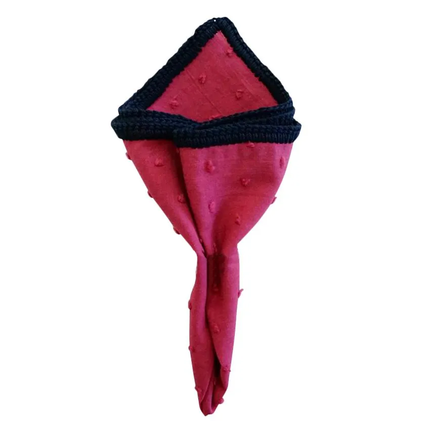 Raspberry Puntino with Black Signature Border sold by Sebastian Cruz Couture