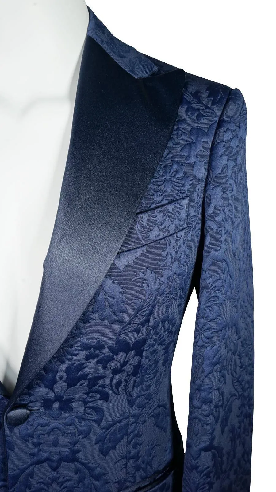 Navy Blue Fiore Jacket sold by Sebastian Cruz Couture product image thumbnail 5