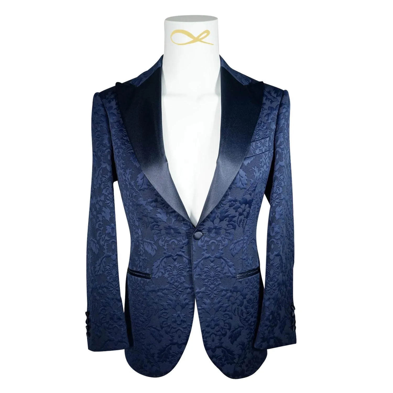 Navy Blue Fiore Jacket sold by Sebastian Cruz Couture product image thumbnail 4