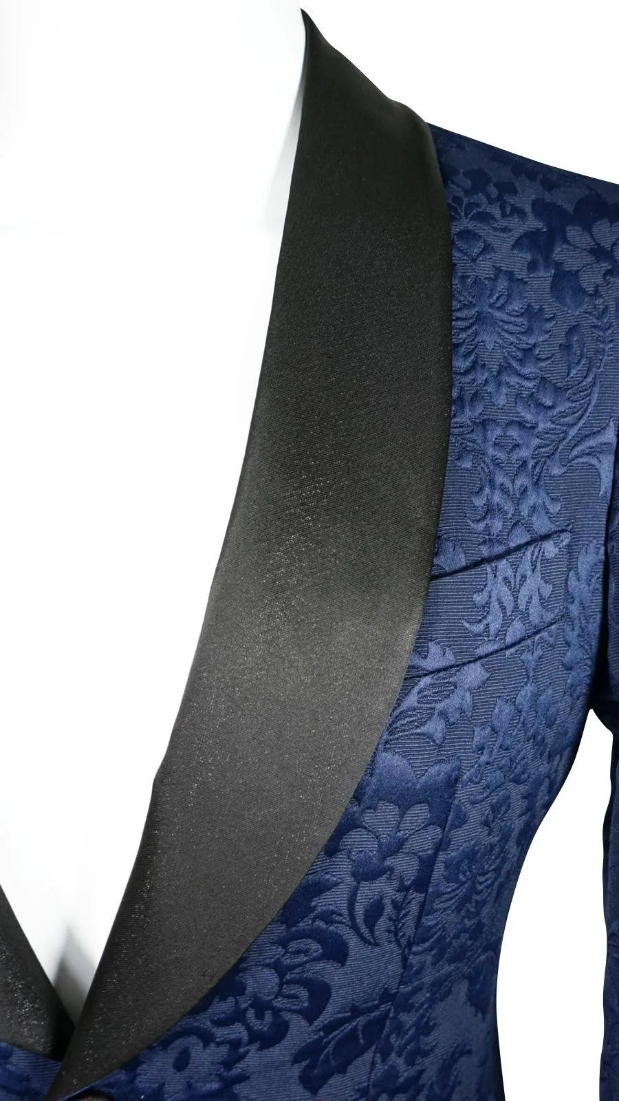 Navy Blue & Black Fiore Dinner Jacket sold by Sebastian Cruz Couture product image thumbnail 5