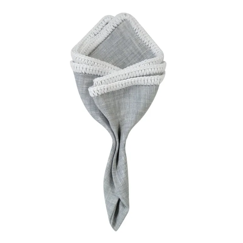 Cloud Grey with Off White Signature Borders sold by Sebastian Cruz Couture