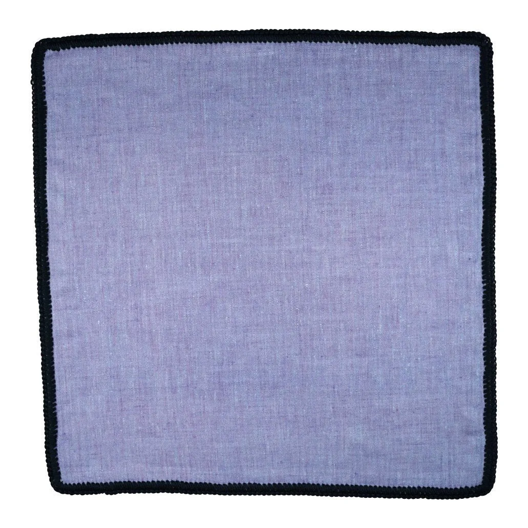 Denim Lino with Navy Blue Signature Borders sold by Sebastian Cruz Couture product image thumbnail 2