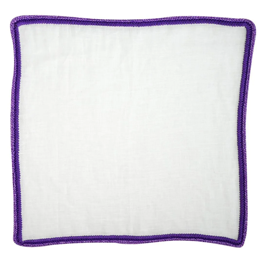 White Nieve with Purple Flake Signature Border sold by Sebastian Cruz Couture product image thumbnail 2