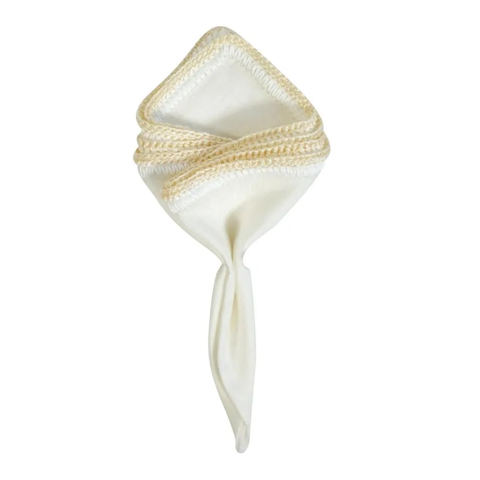 White Nieve With White & Ivory Flake Signature Border sold by Sebastian Cruz Couture