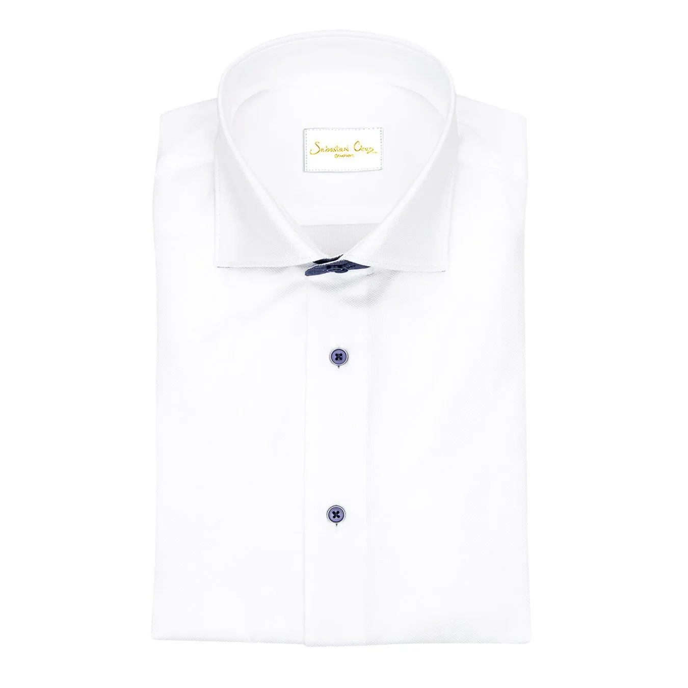 White Denim Weavetex Short Sleeve Shirt sold by Sebastian Cruz Couture product image thumbnail 2