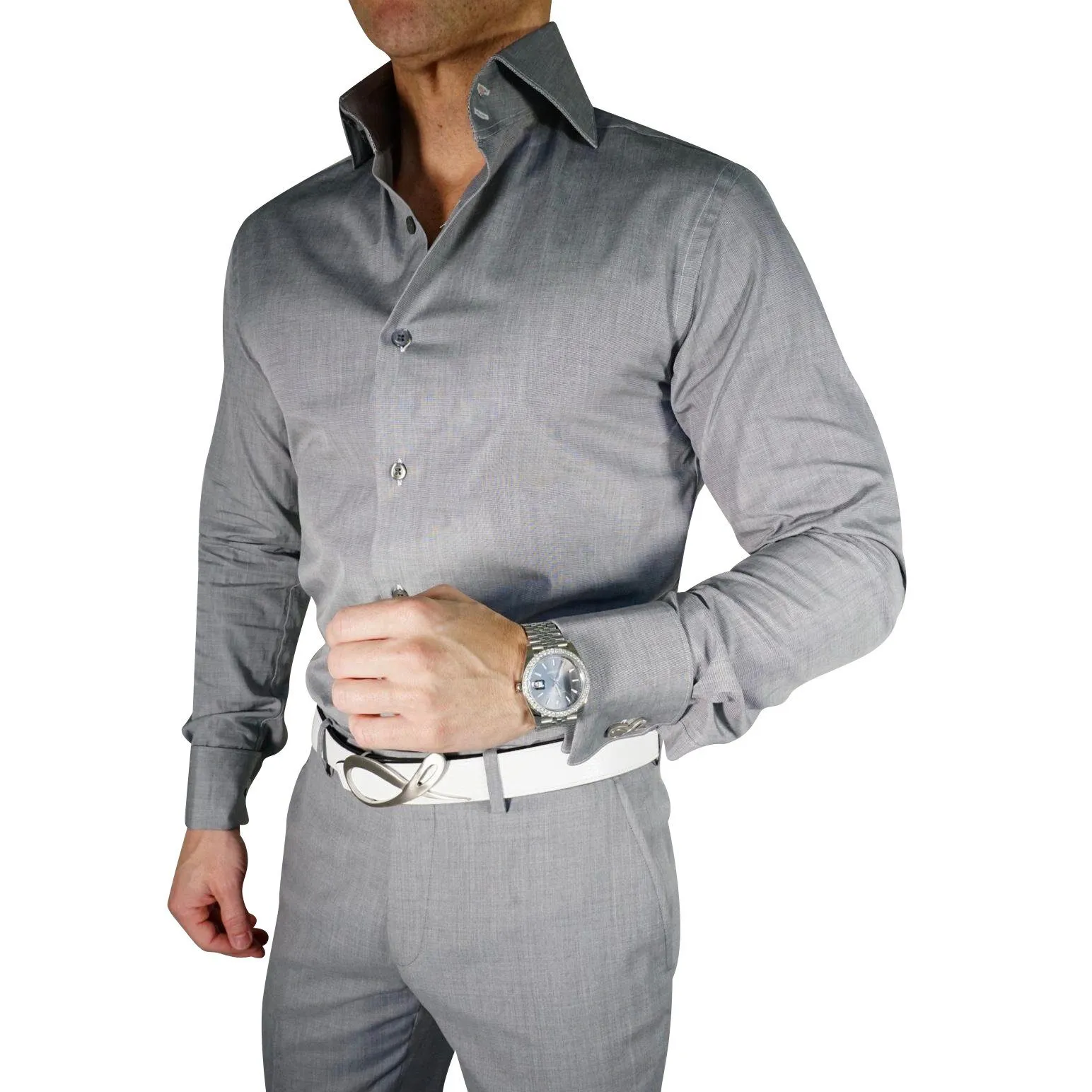 Brushed Carbon Dress Shirt sold by Sebastian Cruz Couture