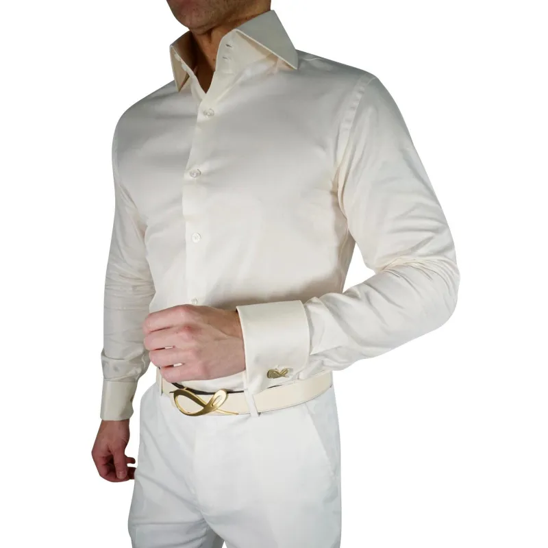 Classic Ivory Dress Shirt sold by Sebastian Cruz Couture