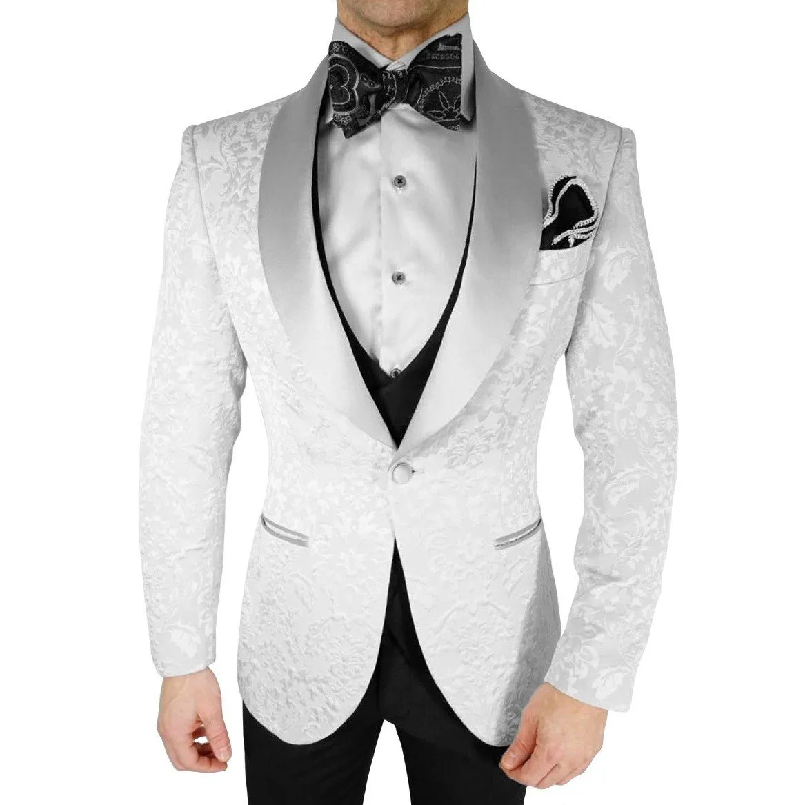Silver Fiore Dinner Jacket sold by Sebastian Cruz Couture product image thumbnail 3