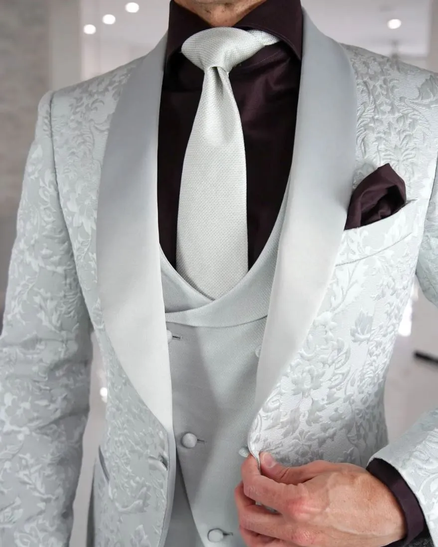 Silver Fiore Dinner Jacket sold by Sebastian Cruz Couture product image thumbnail 2