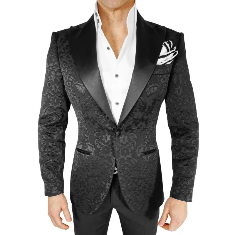 Black Fiore Jacket sold by Sebastian Cruz Couture