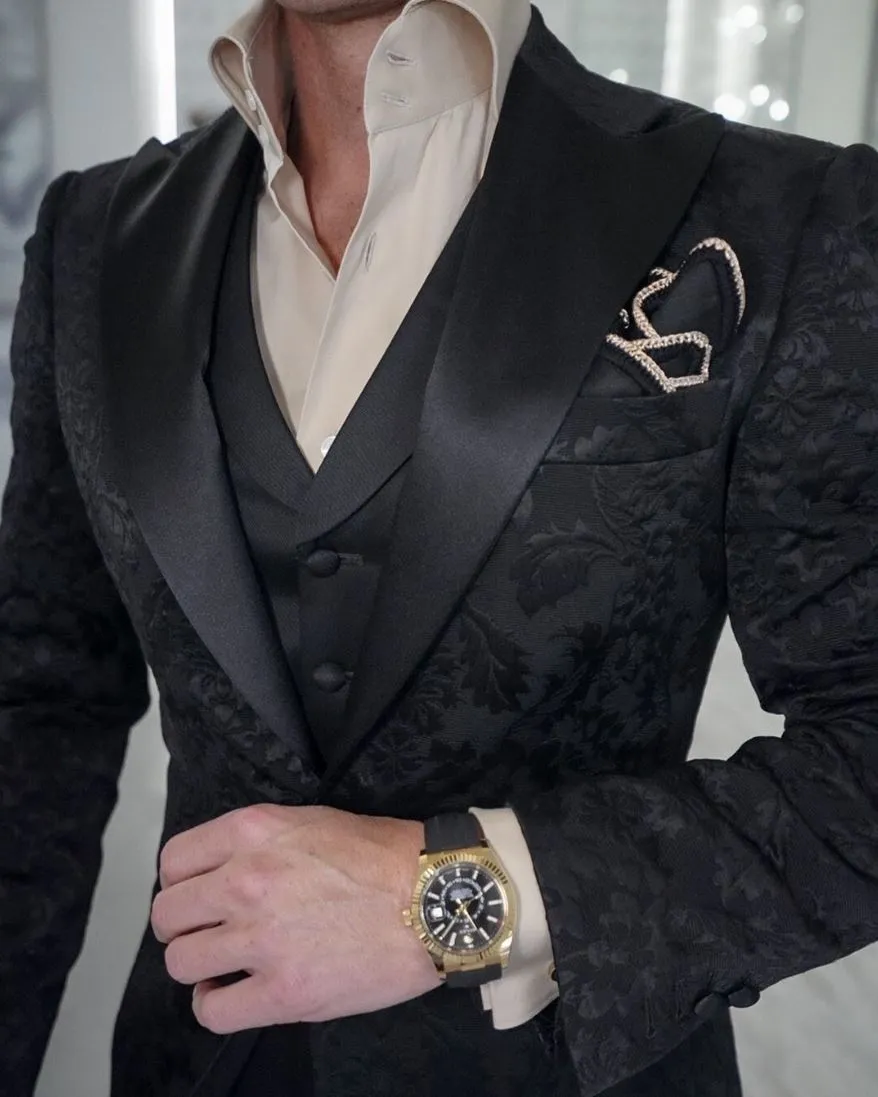 Black Fiore Jacket sold by Sebastian Cruz Couture product image thumbnail 2
