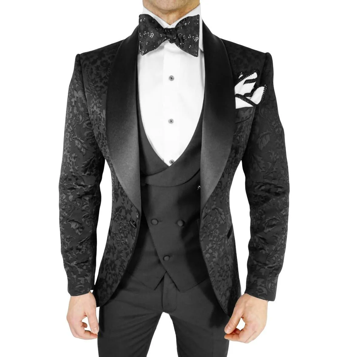 Black Fiore Dinner Jacket sold by Sebastian Cruz Couture