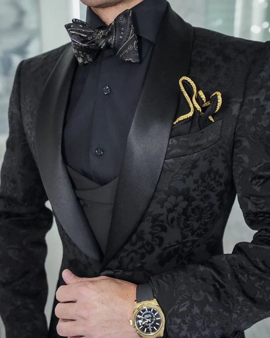 Black Fiore Dinner Jacket sold by Sebastian Cruz Couture product image thumbnail 2