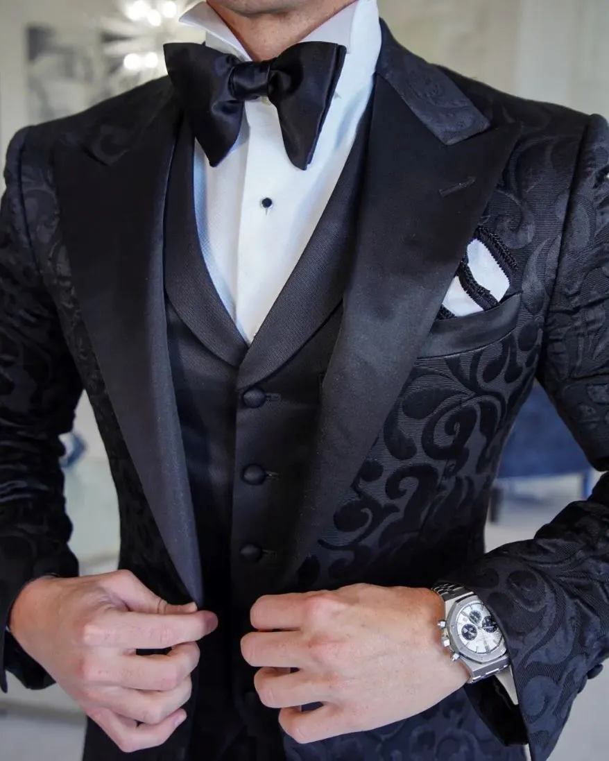 Black Paisley Jacket sold by Sebastian Cruz Couture product image thumbnail 2