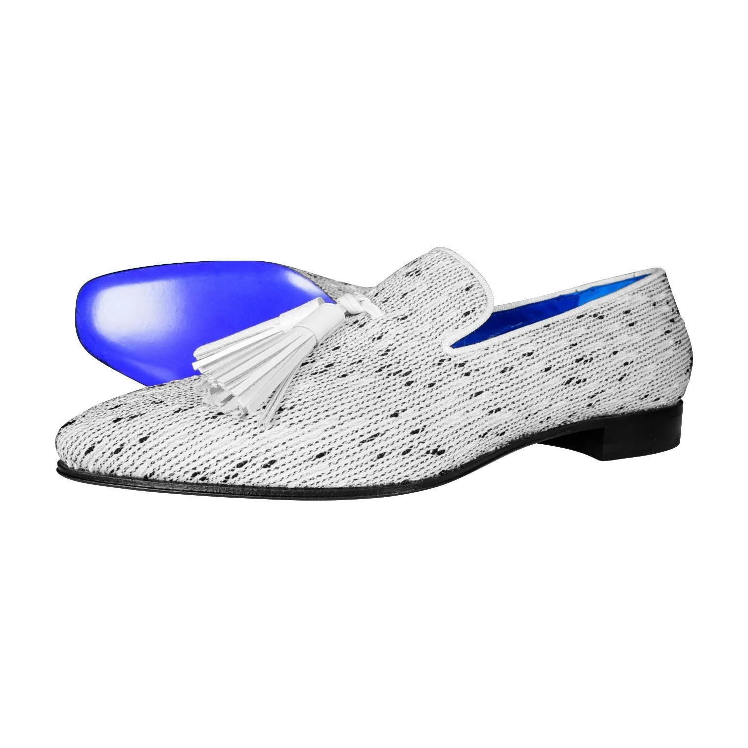 White Tweed Legare Tassel Loafer sold by Sebastian Cruz Couture product image thumbnail 2