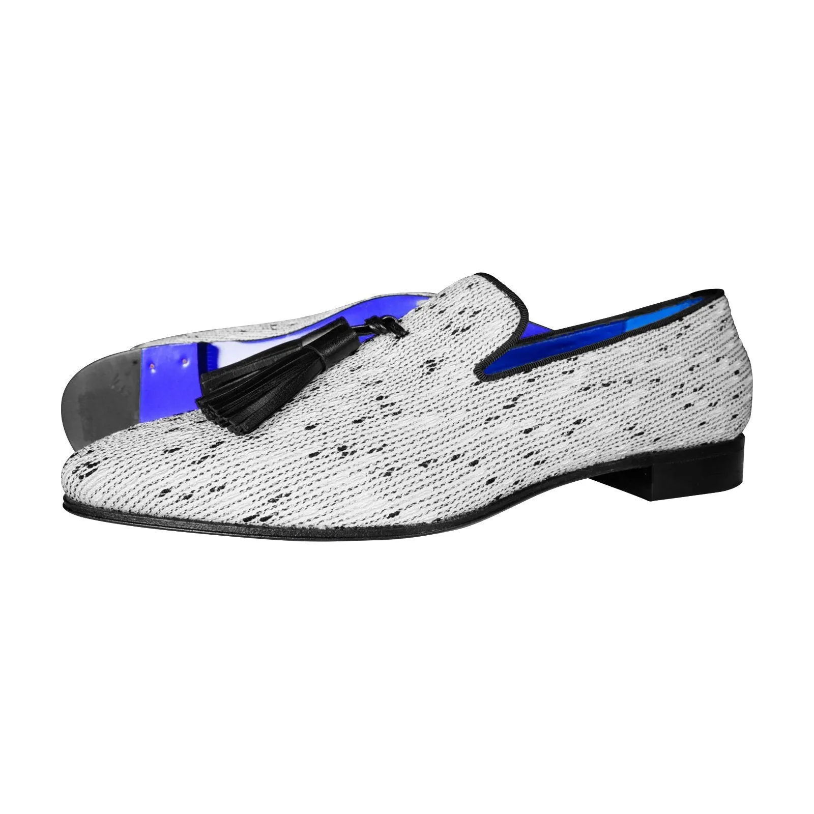 White Tweed Legare Tassel Loafer sold by Sebastian Cruz Couture product image thumbnail 2