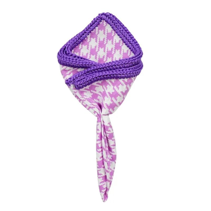 Orchid Houndstooth with Purple Signature Border sold by Sebastian Cruz Couture
