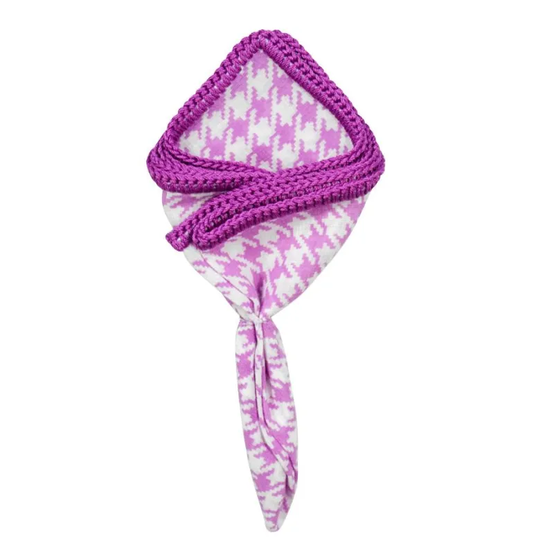 Orchid Houndstooth with Violet Signature Border sold by Sebastian Cruz Couture