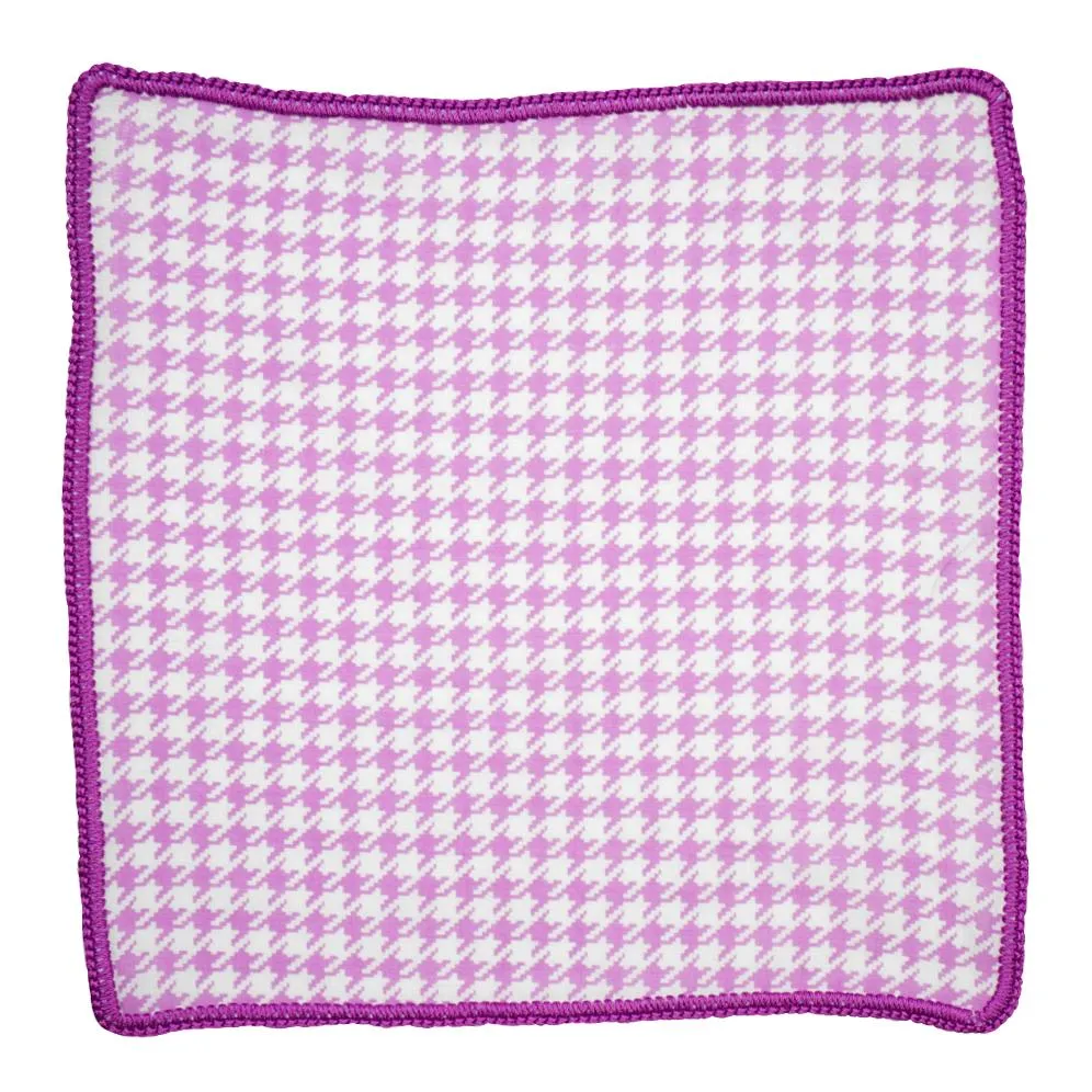 Orchid Houndstooth with Violet Signature Border sold by Sebastian Cruz Couture product image thumbnail 2