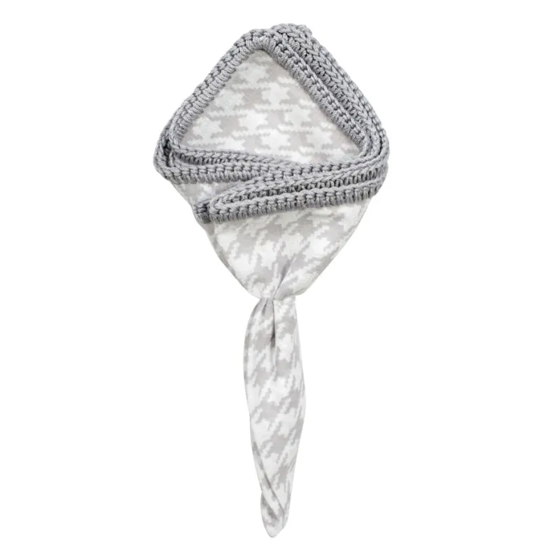 Taupe Houndstooth with Grey Signature Border sold by Sebastian Cruz Couture