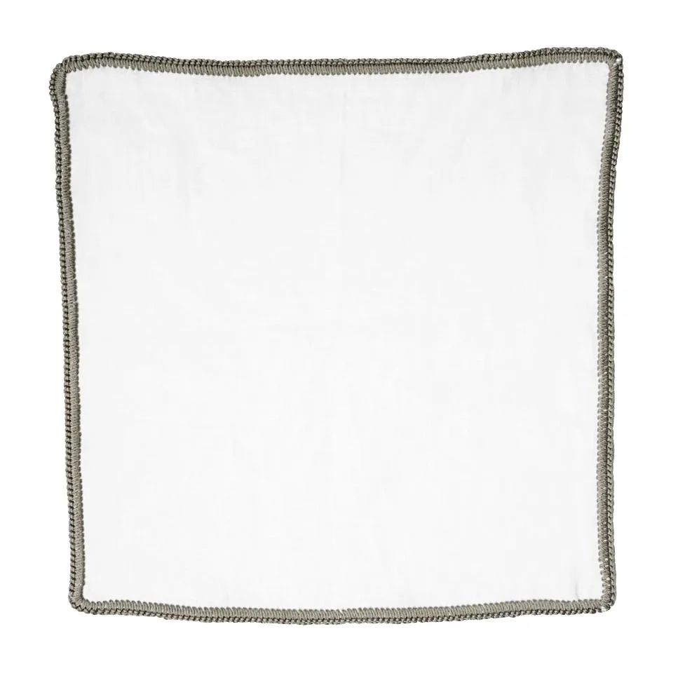 White Nieve with Olive Green Signature Borders sold by Sebastian Cruz Couture product image thumbnail 2