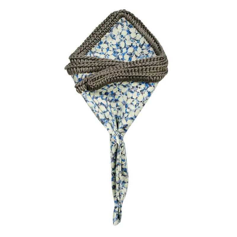 Floral Ceruleo with Olive Green Signature Border sold by Sebastian Cruz Couture