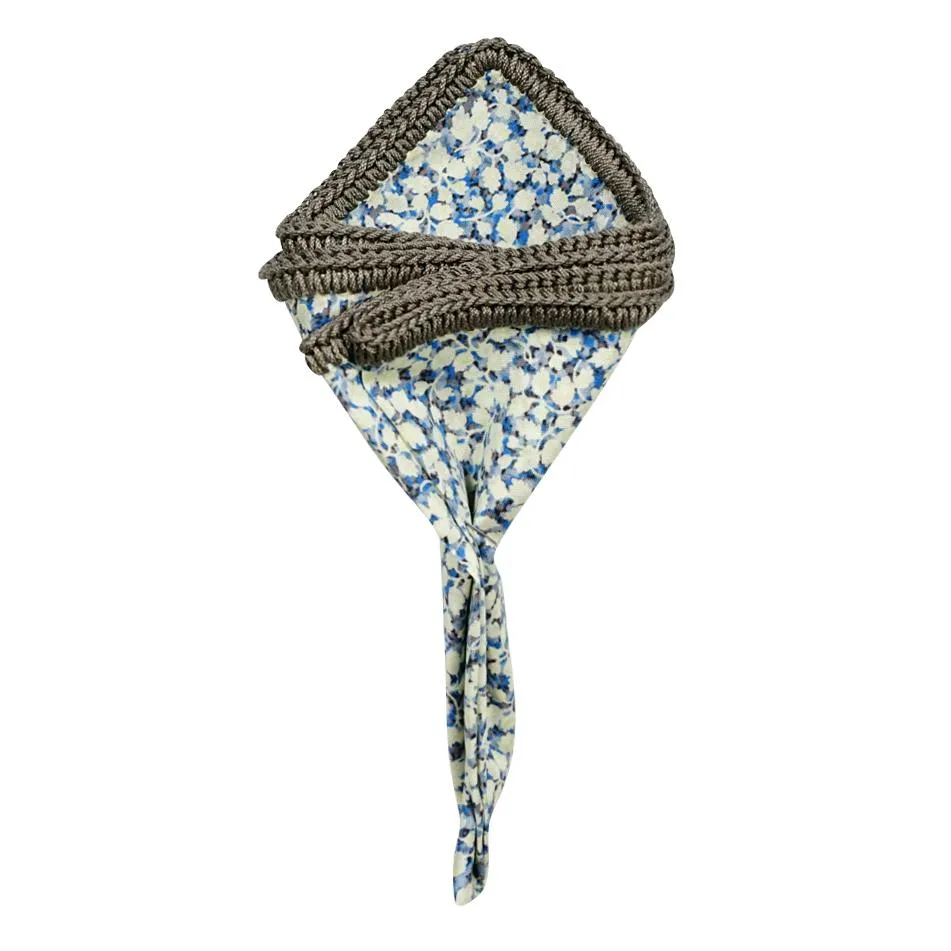 Floral Ceruleo with Olive Green Signature Border sold by Sebastian Cruz Couture