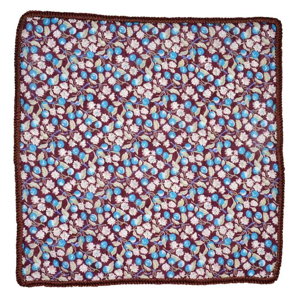 Mirtillo Blossom with Brown Signature Border sold by Sebastian Cruz Couture product image thumbnail 2