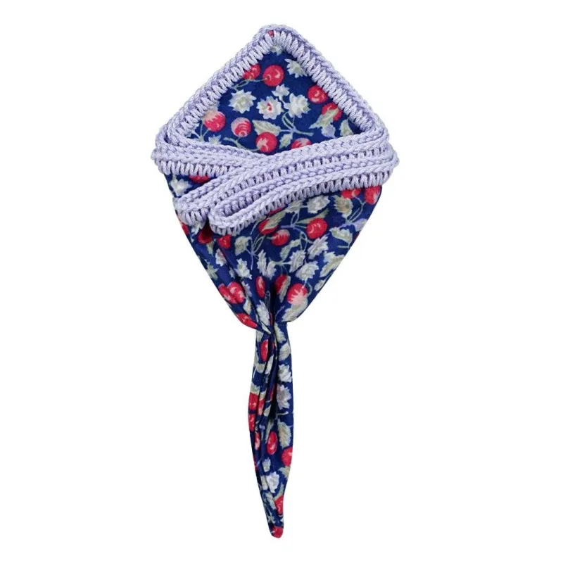 Ciliegia Blossom with Lilac Blue Signature Border sold by Sebastian Cruz Couture