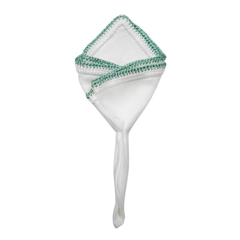 White Nieve with Mint Flake Signature Border sold by Sebastian Cruz Couture