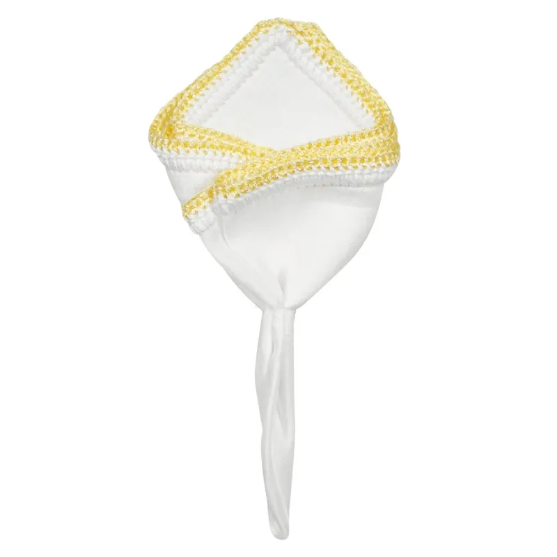 White Nieve with Canary Flake Signature Border sold by Sebastian Cruz Couture