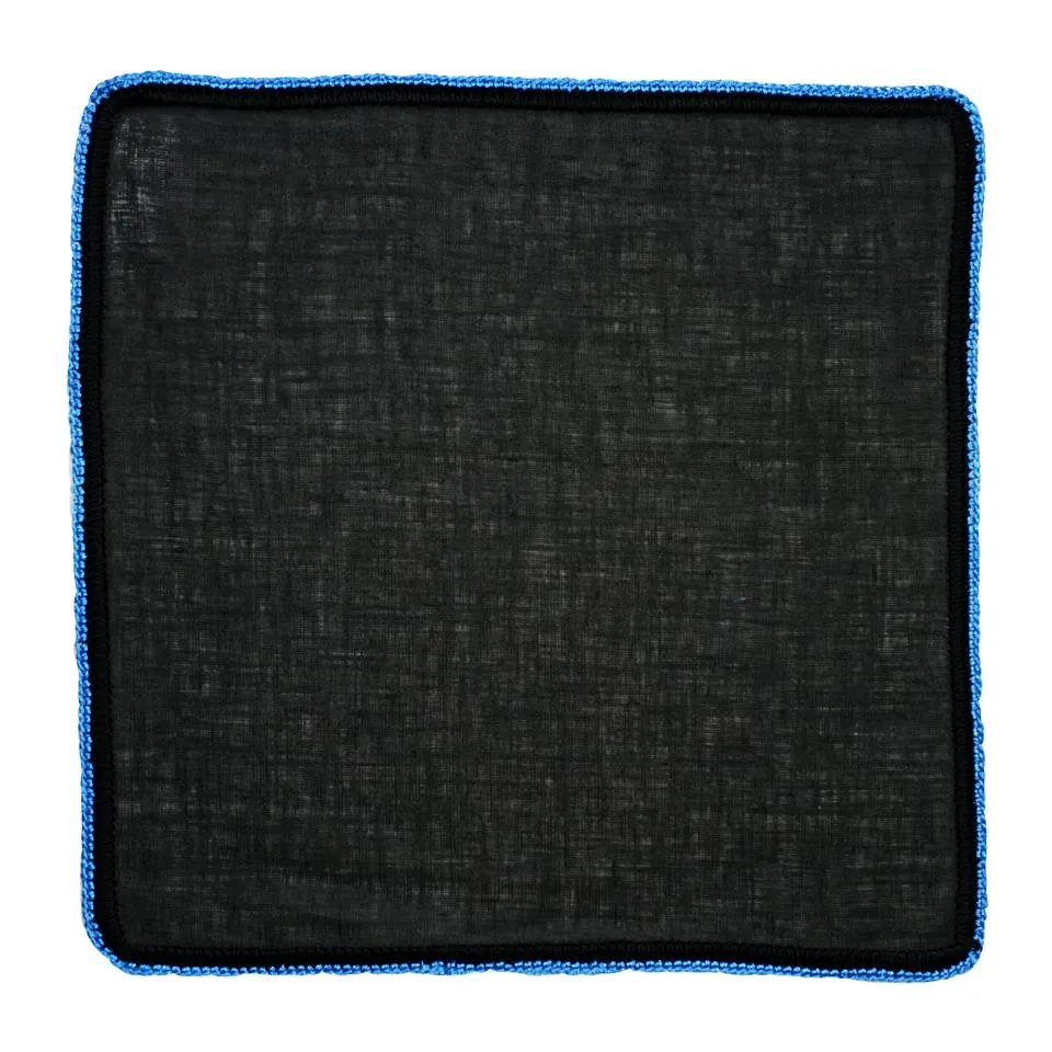 Black Raso with Aqua Flake Signature Border sold by Sebastian Cruz Couture product image thumbnail 2