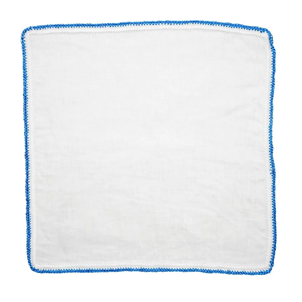 White Nieve with Aqua Flake Signature Border sold by Sebastian Cruz Couture product image thumbnail 2