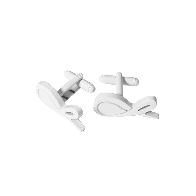 White Signature Cufflinks sold by Sebastian Cruz Couture product image thumbnail 2
