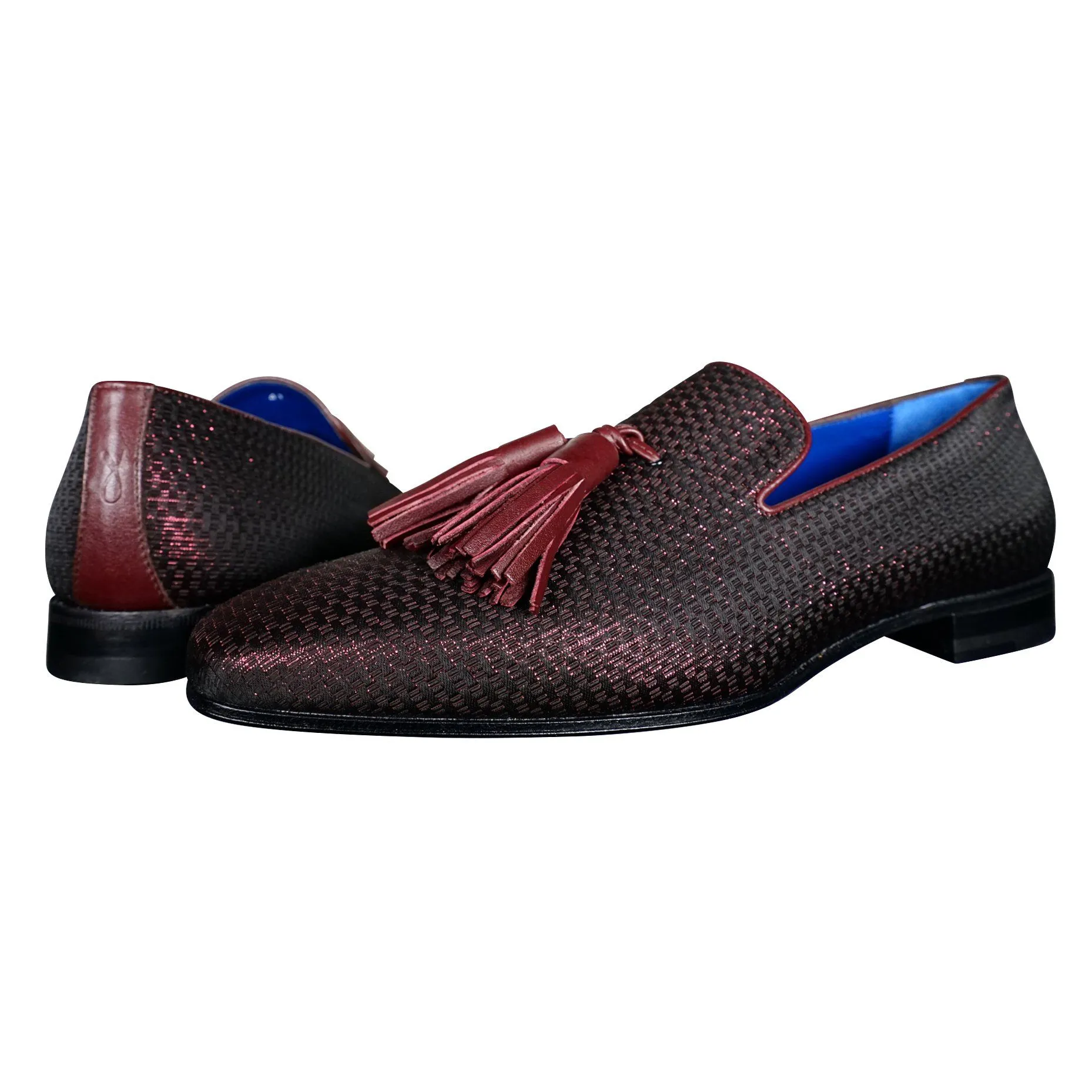 Burgundy Diamante Tassel Loafer sold by Sebastian Cruz Couture product image thumbnail 4