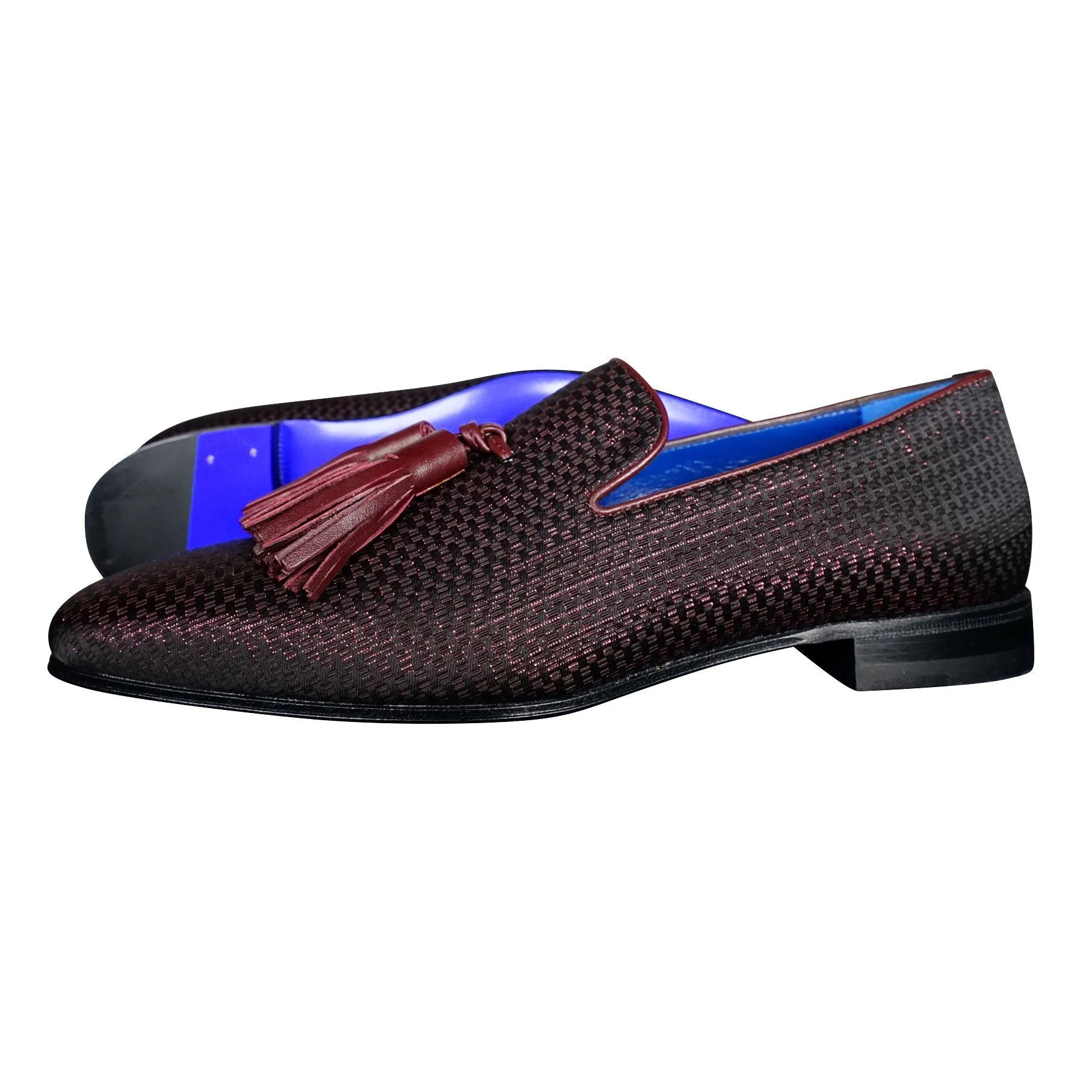 Burgundy Diamante Tassel Loafer sold by Sebastian Cruz Couture product image thumbnail 2