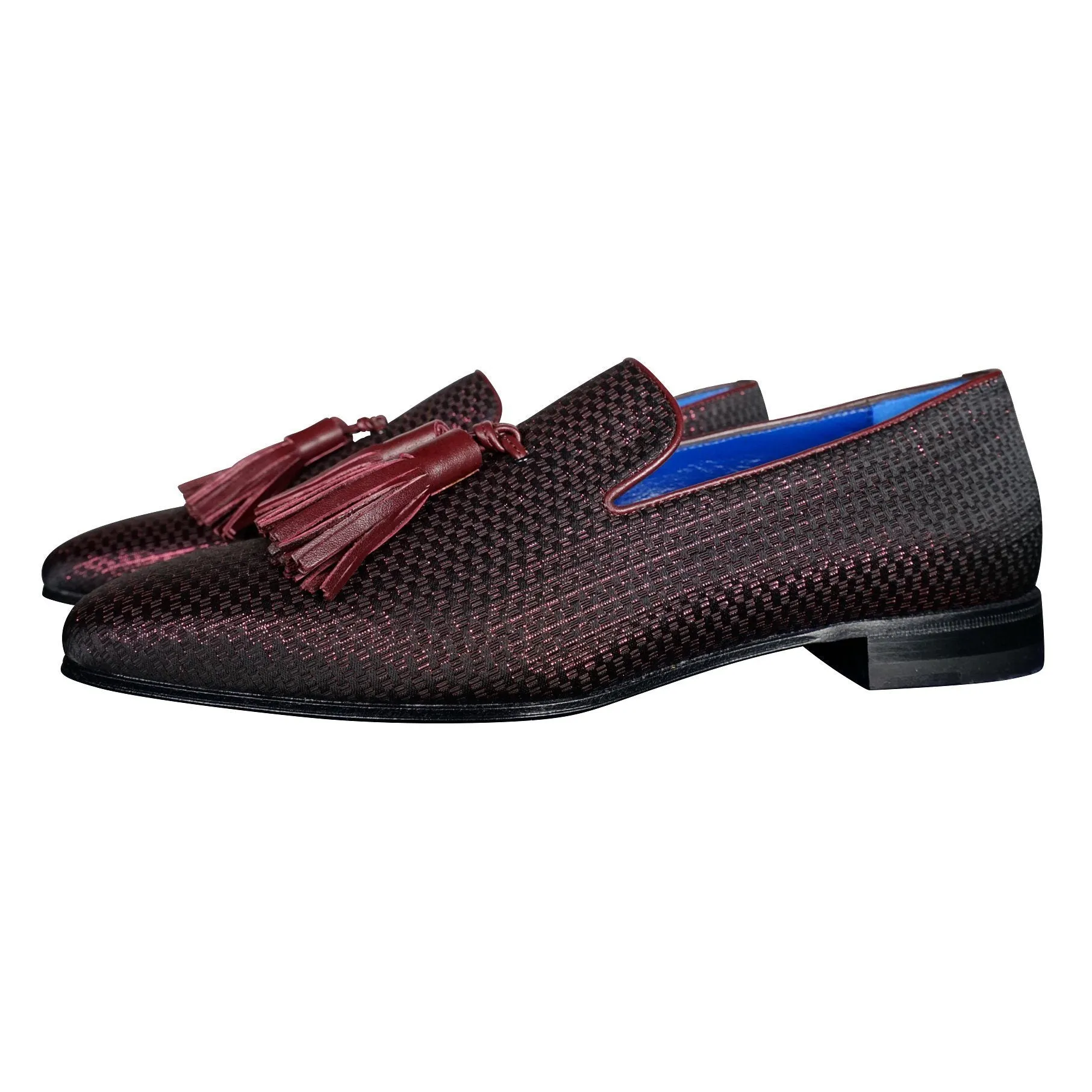 Burgundy Diamante Tassel Loafer sold by Sebastian Cruz Couture product image thumbnail 3