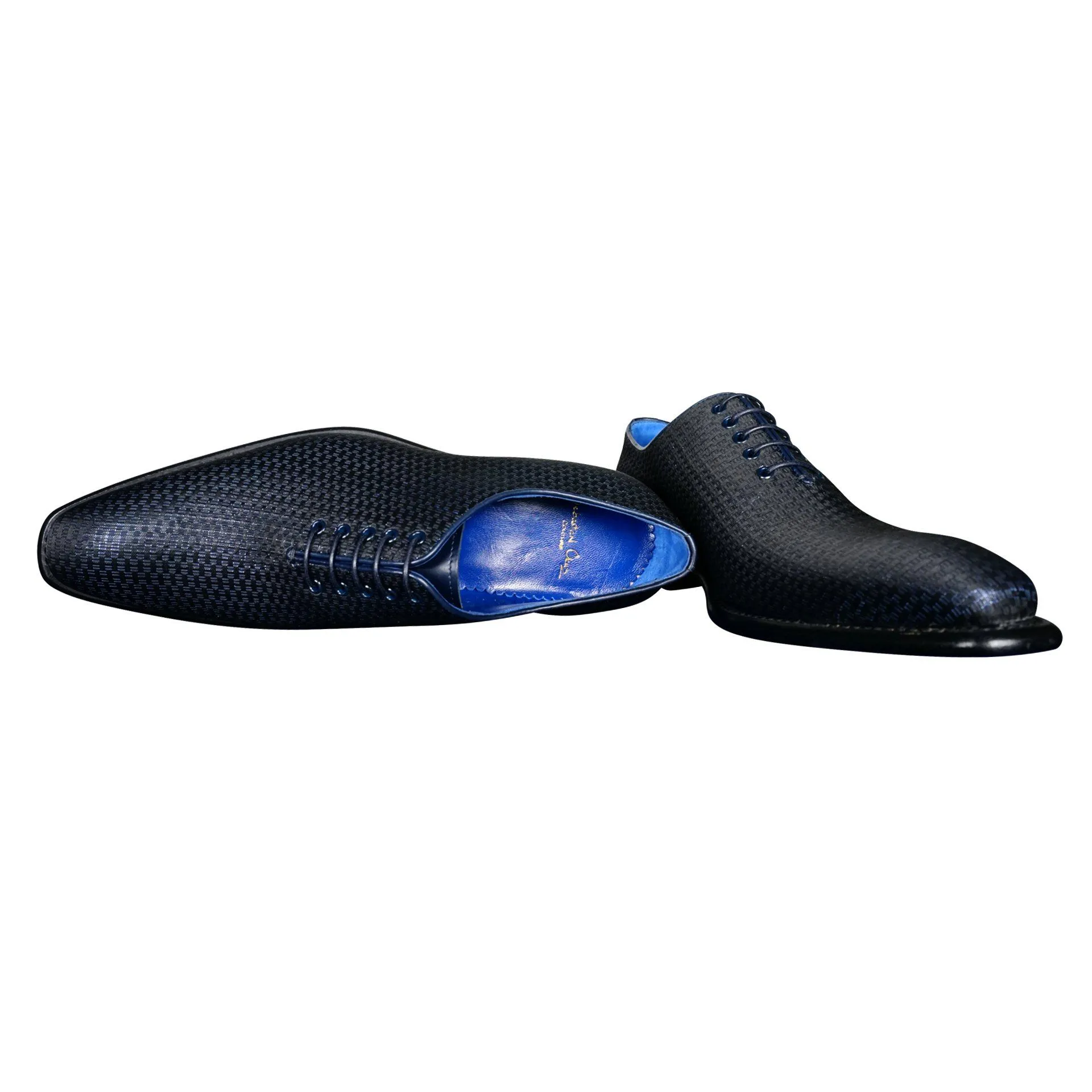 Navy Blue Diamante Lace Ups sold by Sebastian Cruz Couture product image thumbnail 5