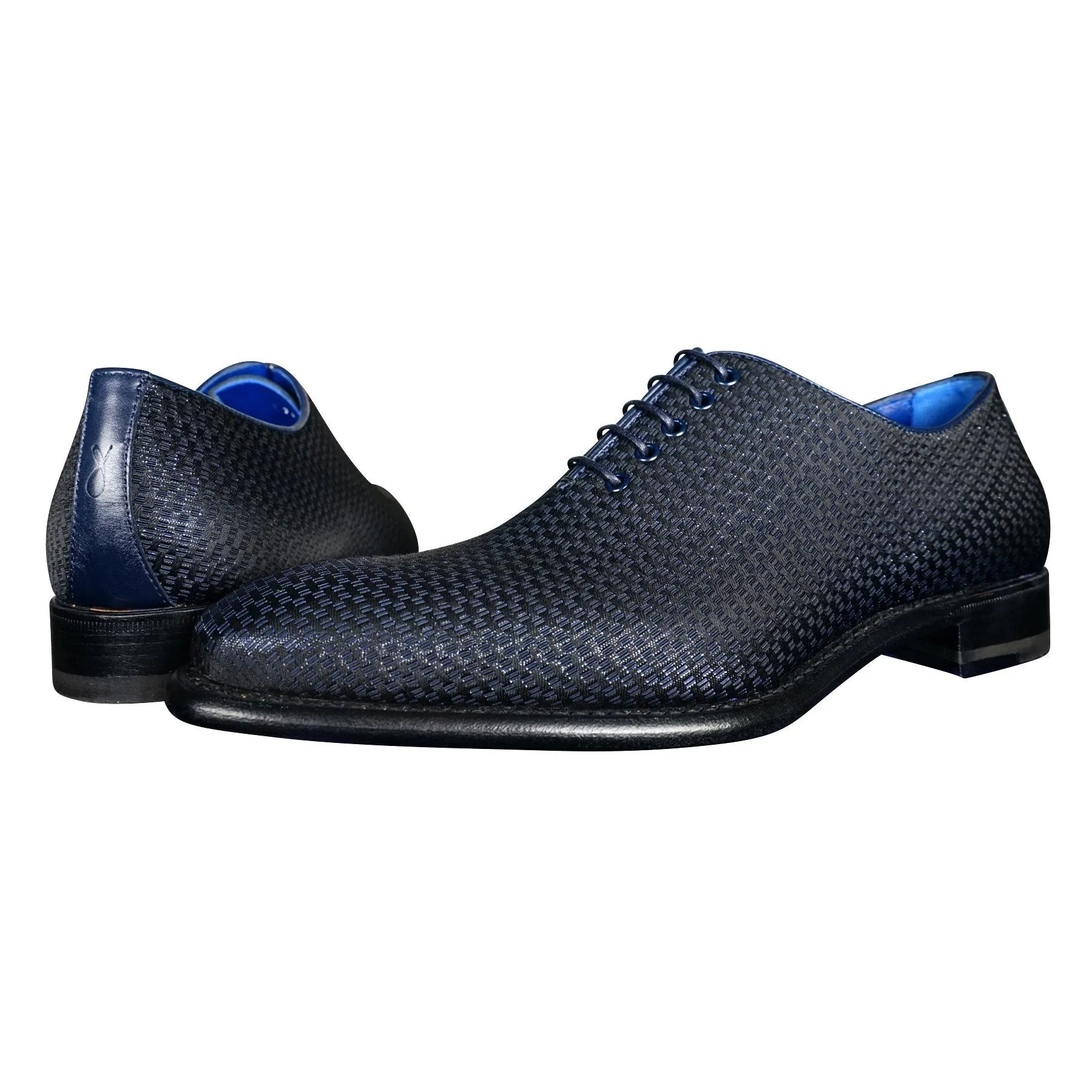 Navy Blue Diamante Lace Ups sold by Sebastian Cruz Couture product image thumbnail 4
