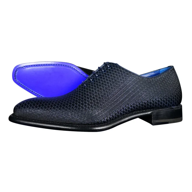 Navy Blue Diamante Lace Ups sold by Sebastian Cruz Couture