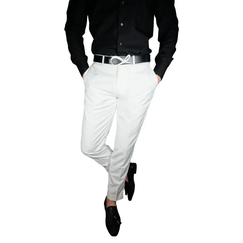 White Tuxedo Trousers sold by Sebastian Cruz Couture