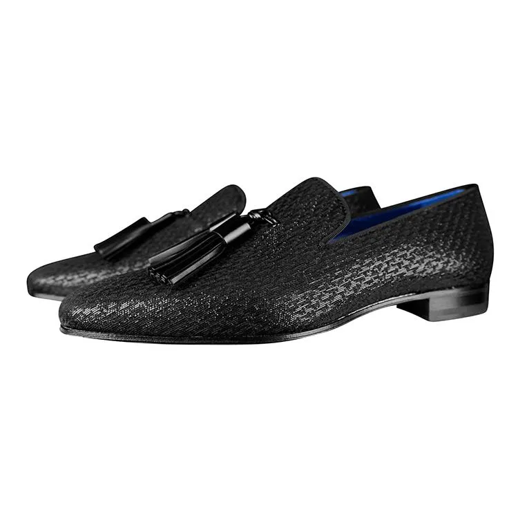 Black Diamante Tassel Loafer sold by Sebastian Cruz Couture product image thumbnail 3