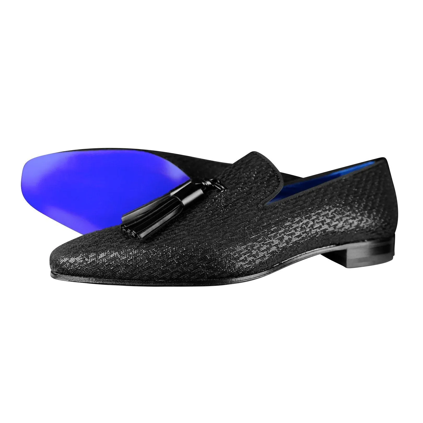 Black Diamante Tassel Loafer sold by Sebastian Cruz Couture