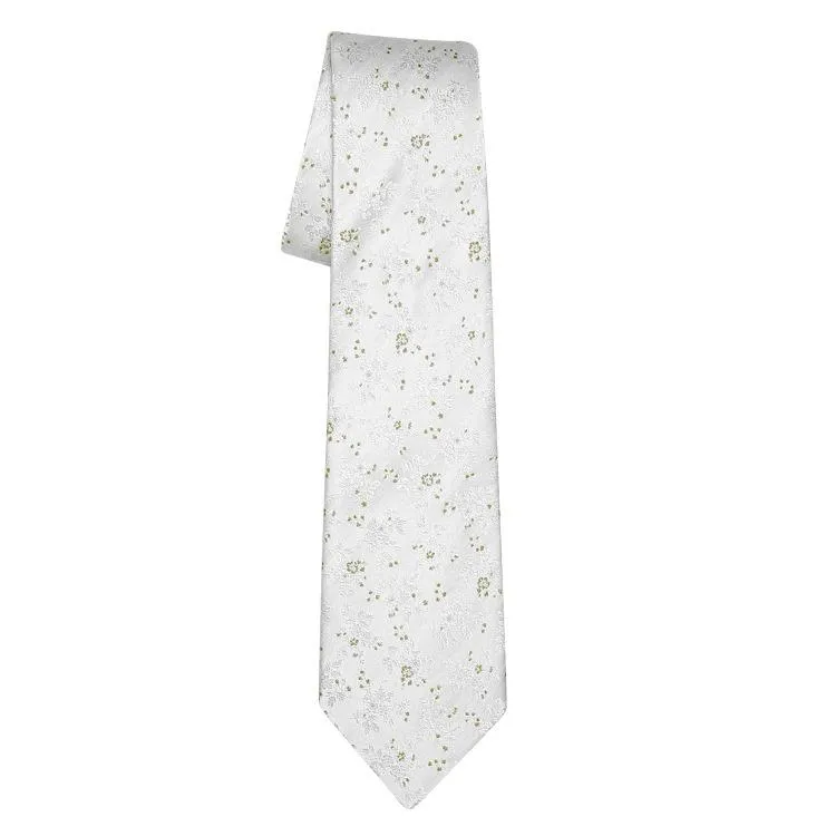 Mini Floreale In White Oro Luxury Necktie sold by Sebastian Cruz Couture